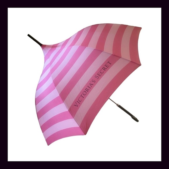Victorias Secret Iconic Signature Pink Stripe Limited Edition Parasol Umbrella - Picture 4 of 16